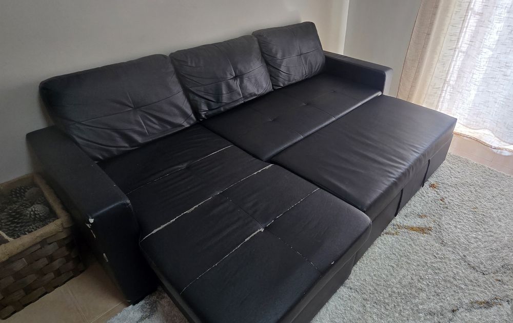 Sofá 3 Lugares com Chaise Longue e Arrumação