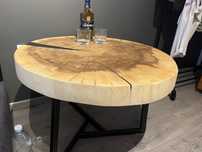 Stolik kawowy plaster drewna