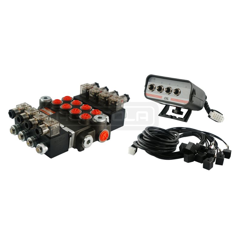 Rozdzielacz elektryczny 4 sekcyjny 40L 12V + panel