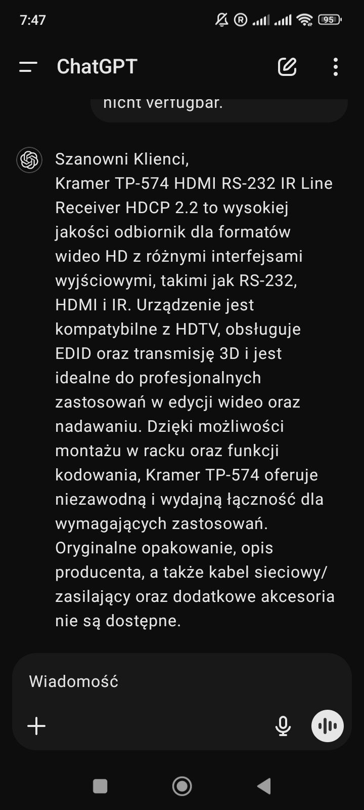 Kramer TP-574 nadajnik HDMI-CAT z podczerwienią i RS232 (1xH