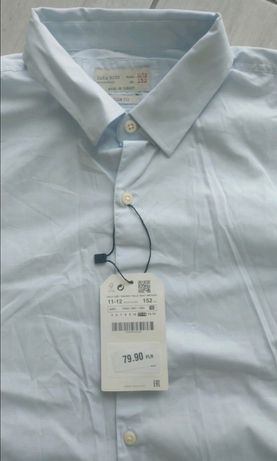 Zara gładka błękitna  koszula  152 (11-12lat)
