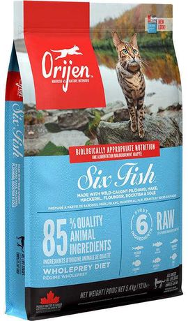 Сухий корм холістик для котів ORIJEN 6 Fish cat 5,4кг