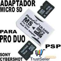 L29 Adaptador 2x Micro SD Memory Stick Pro Duo Alta Qualidade Novo