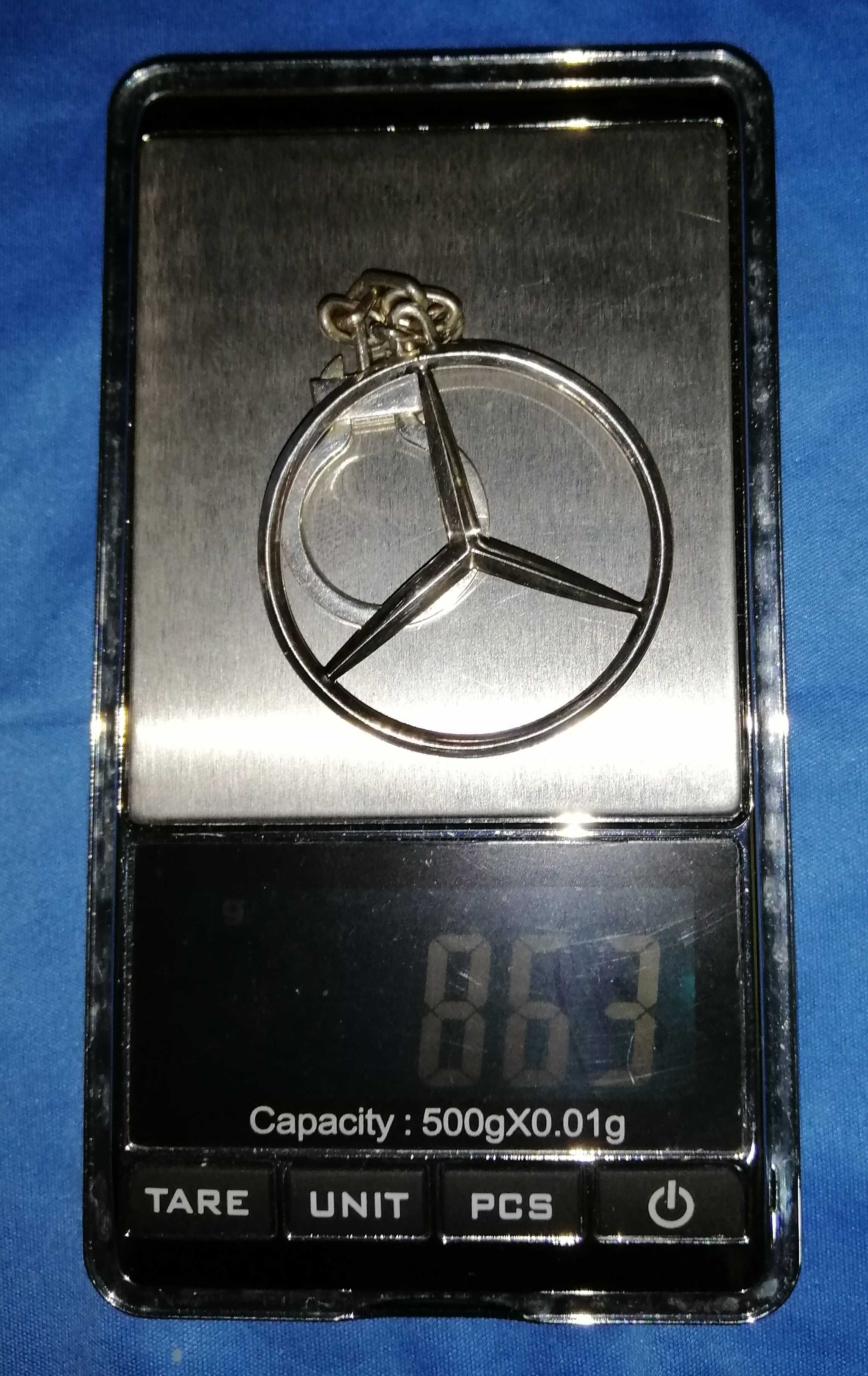 Серебряный брелок для ключей Mercedes-Benz