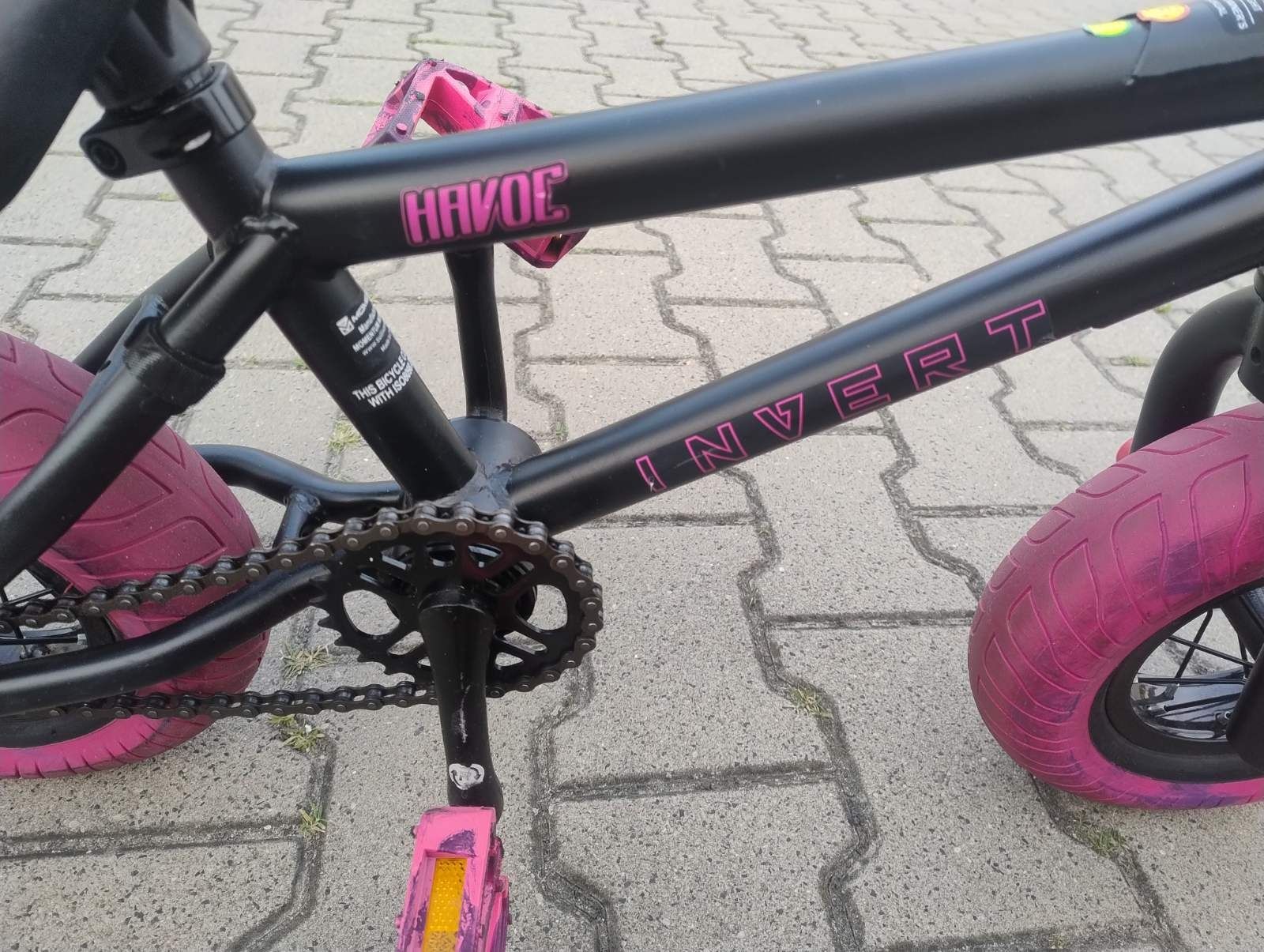 Mini BMX Invert różowo-czarny