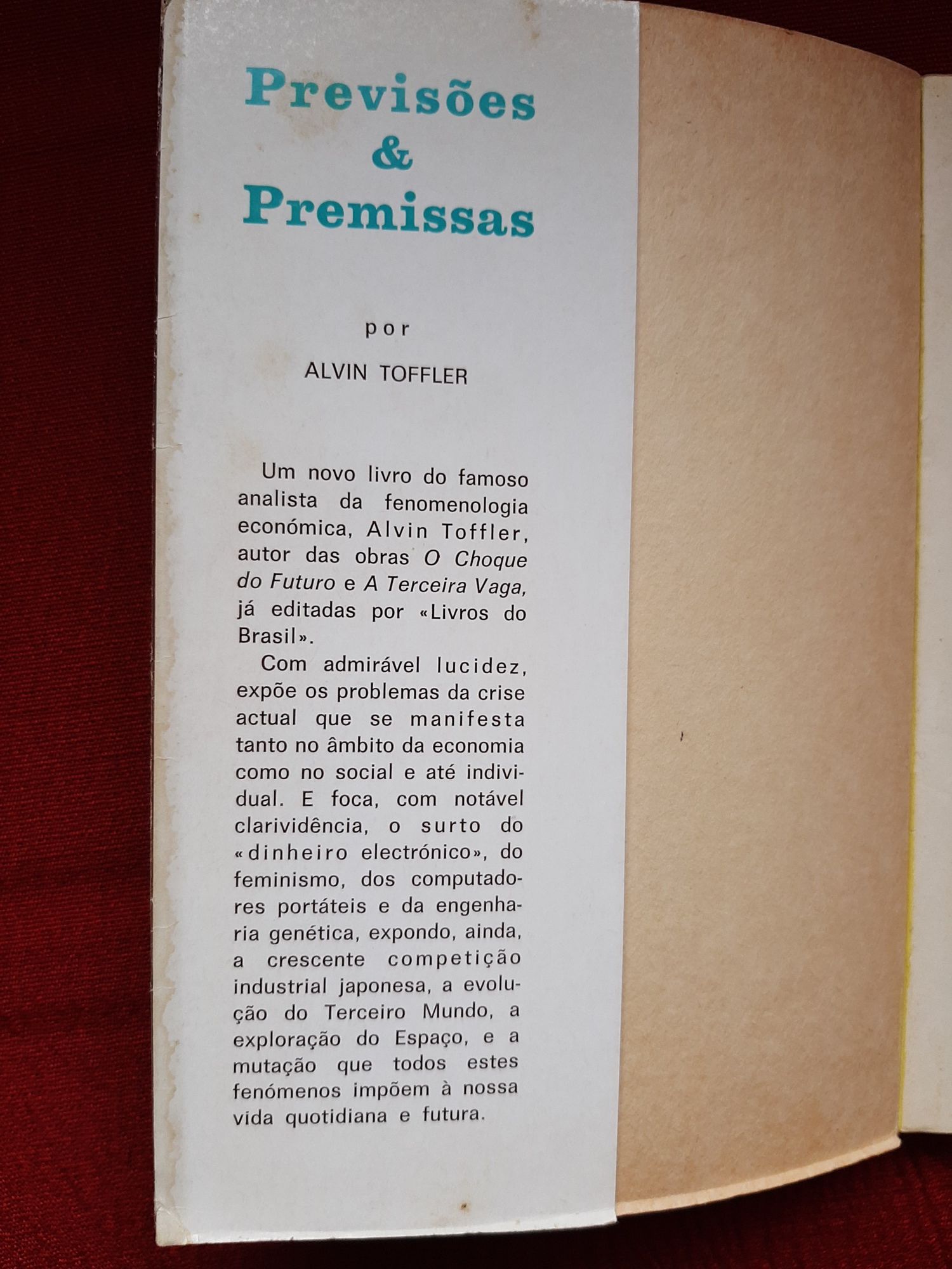 Previsões e Premissas - Alvin Toffler (Portes Grátis)