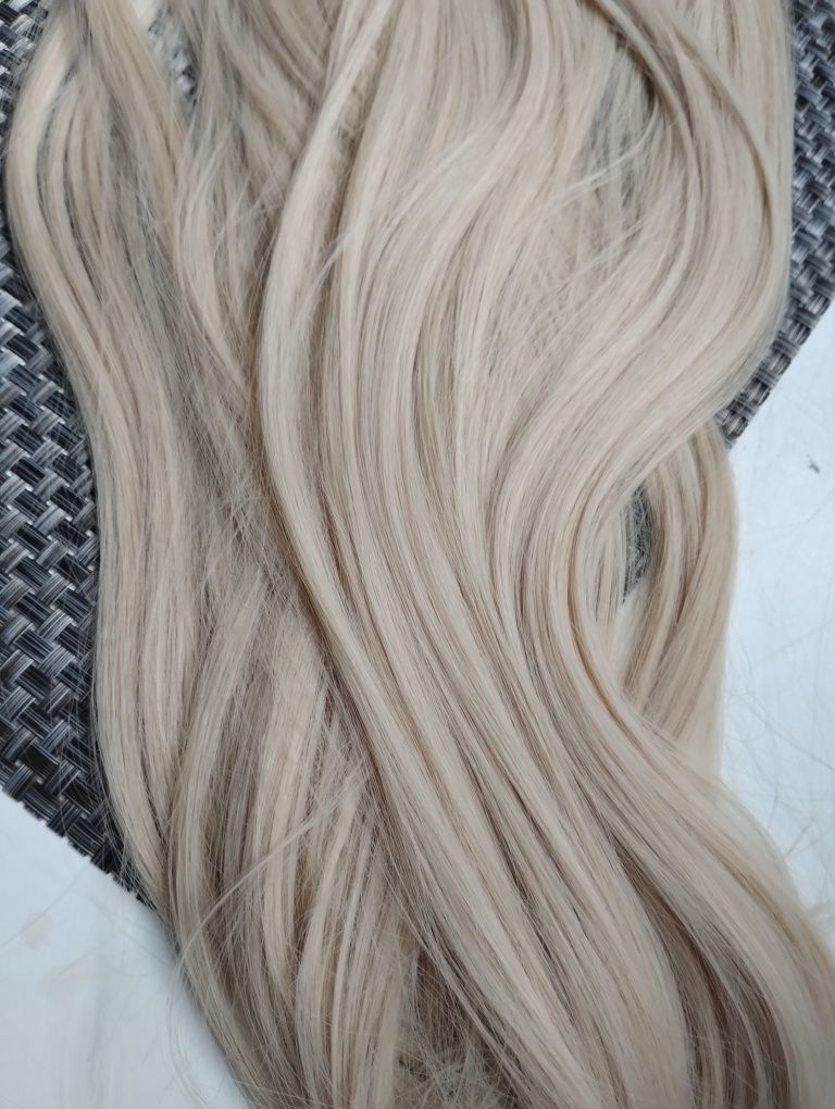 Włosy clip in blond 8 taśm 60 cm gęste