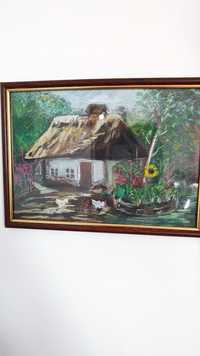 Картина Хата у селі , пастель