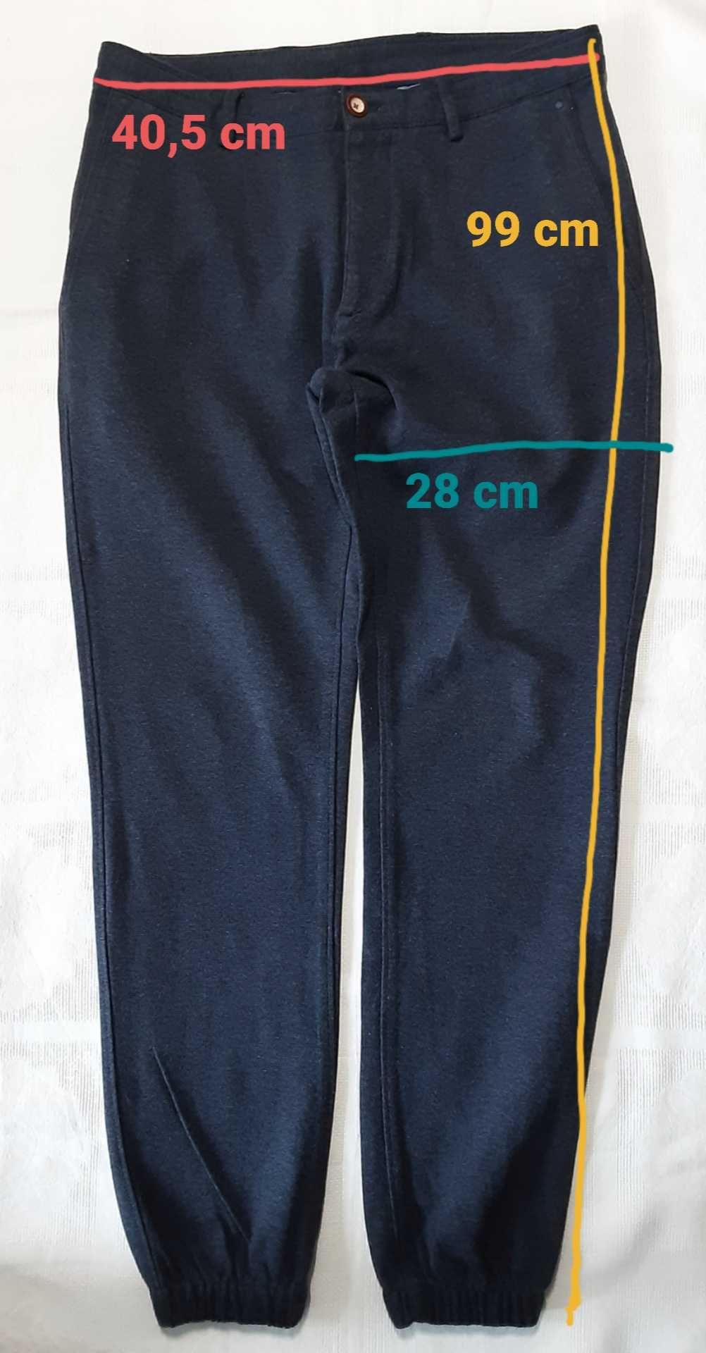 38 spodnie smart casual joggersy granatowe Massimo Dutti