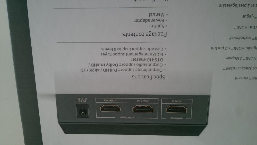 Multiplicador de vídeo Nedis HDMI c/ 2 portas.