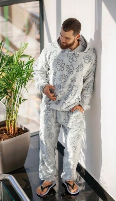 Тепла Піжама з принтом Лапки