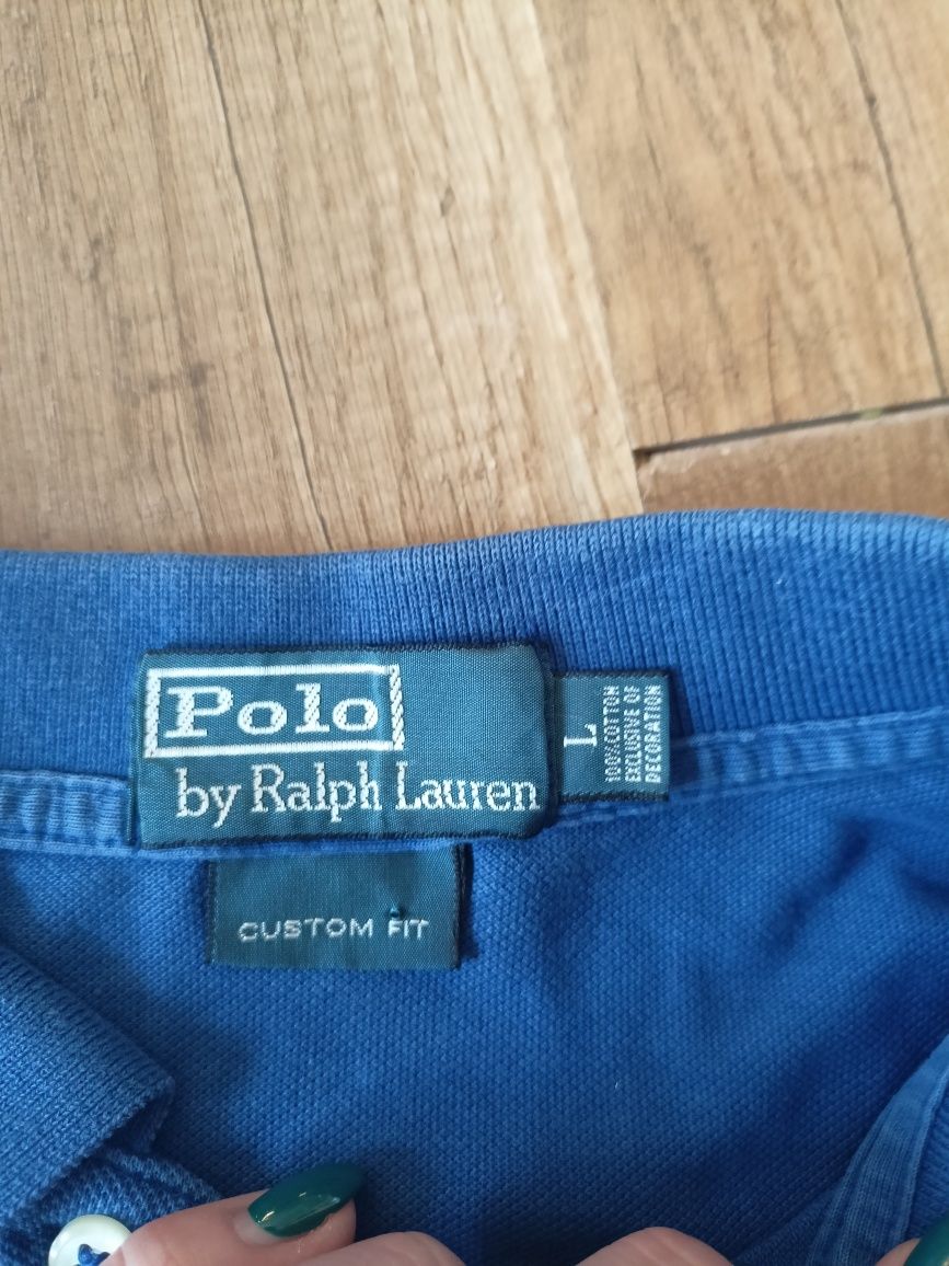 Ralph Lauren t-shirt L koszulka polo niebieska męska