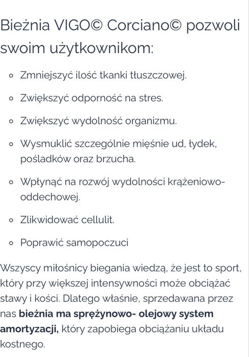 Bieżnia VIGO Corciano