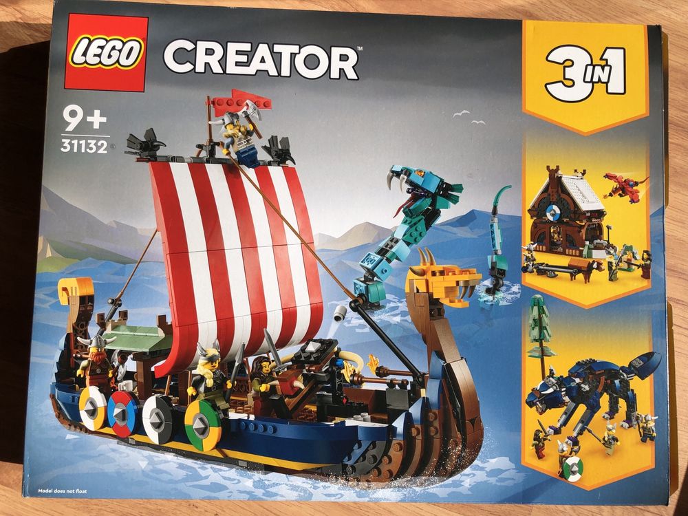 LEGO Creator 3 w 1 31132 Statek wikingów i wąż z Midgardu