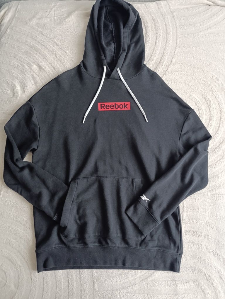 Bluza Reebok męska S hoodie czarna z kapturem – prawie nowa