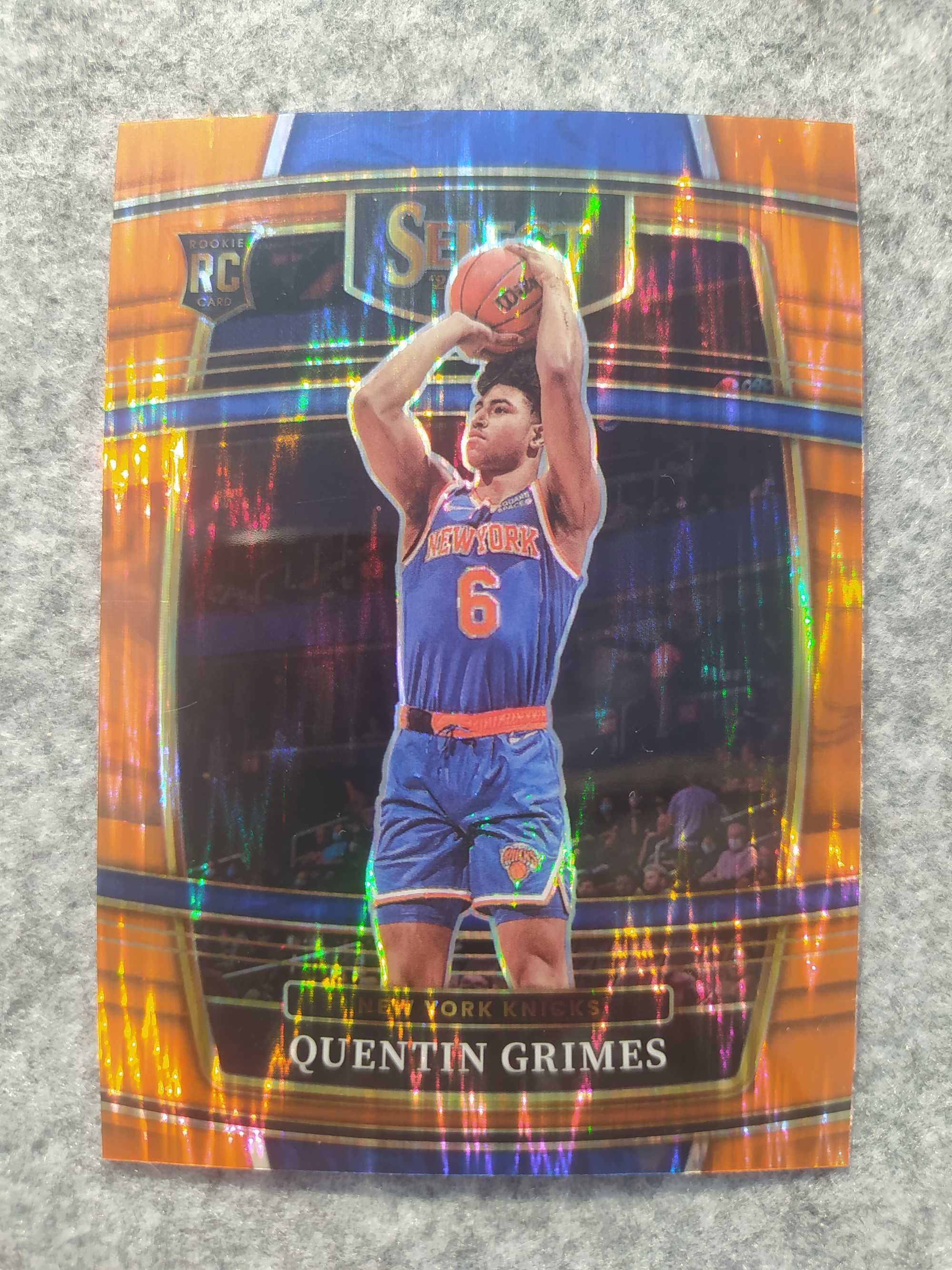 Karta NBA Rookie 2021-22 Select Orange Flash Prizm Grimes NY Knicks