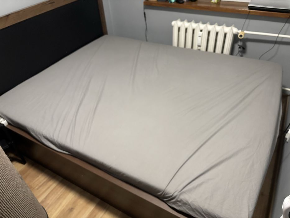 Łózko drewniane Balin 160x200 z pojemnikie bez materaca