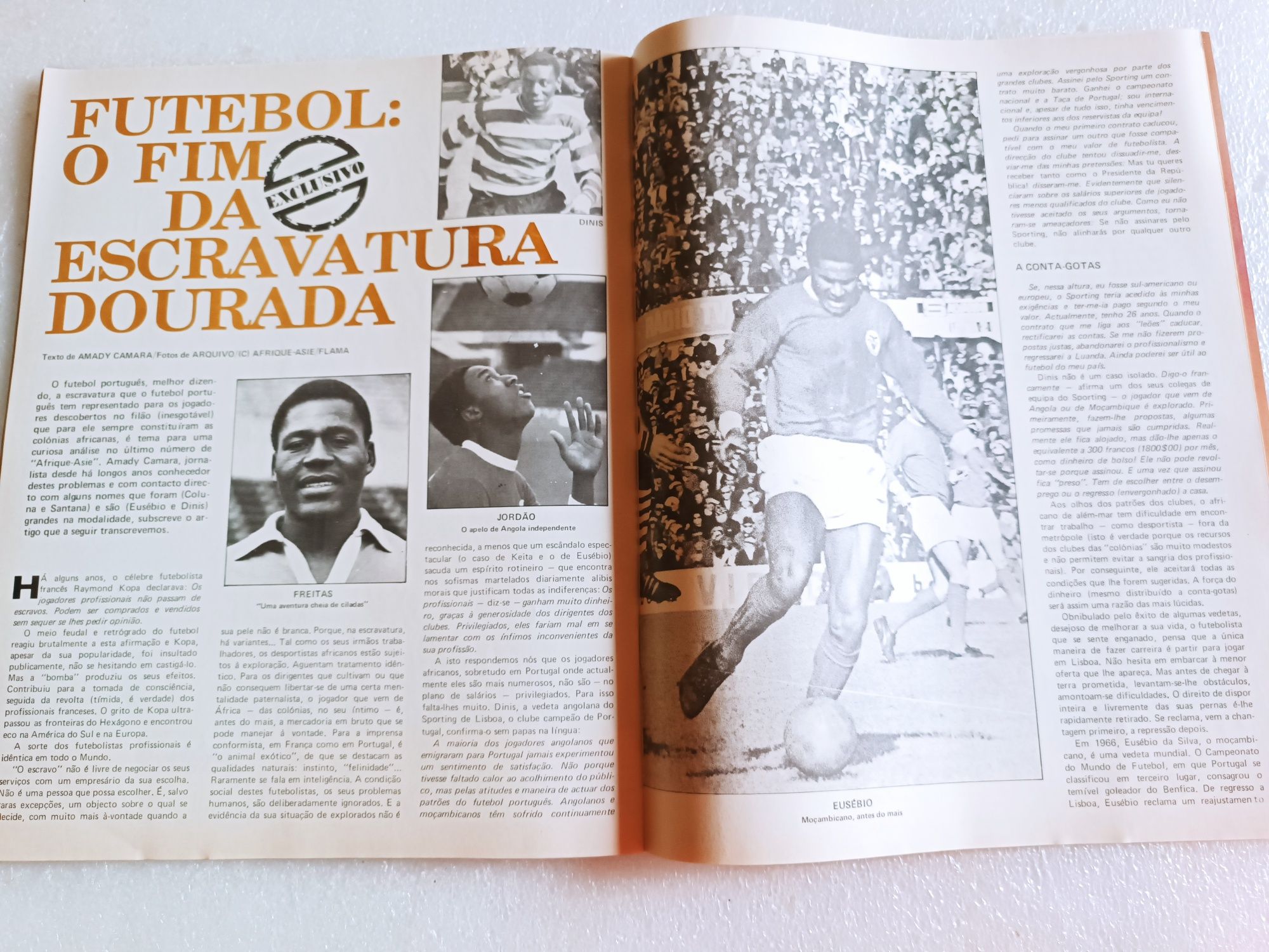 Antiga revista Flama com Eusébio ná capa Novembro de 1974