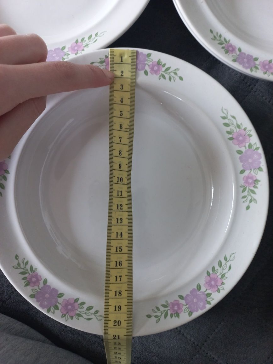 Serwis komplet obiadowy zestaw 12 talerzy porcelit pruszków prl