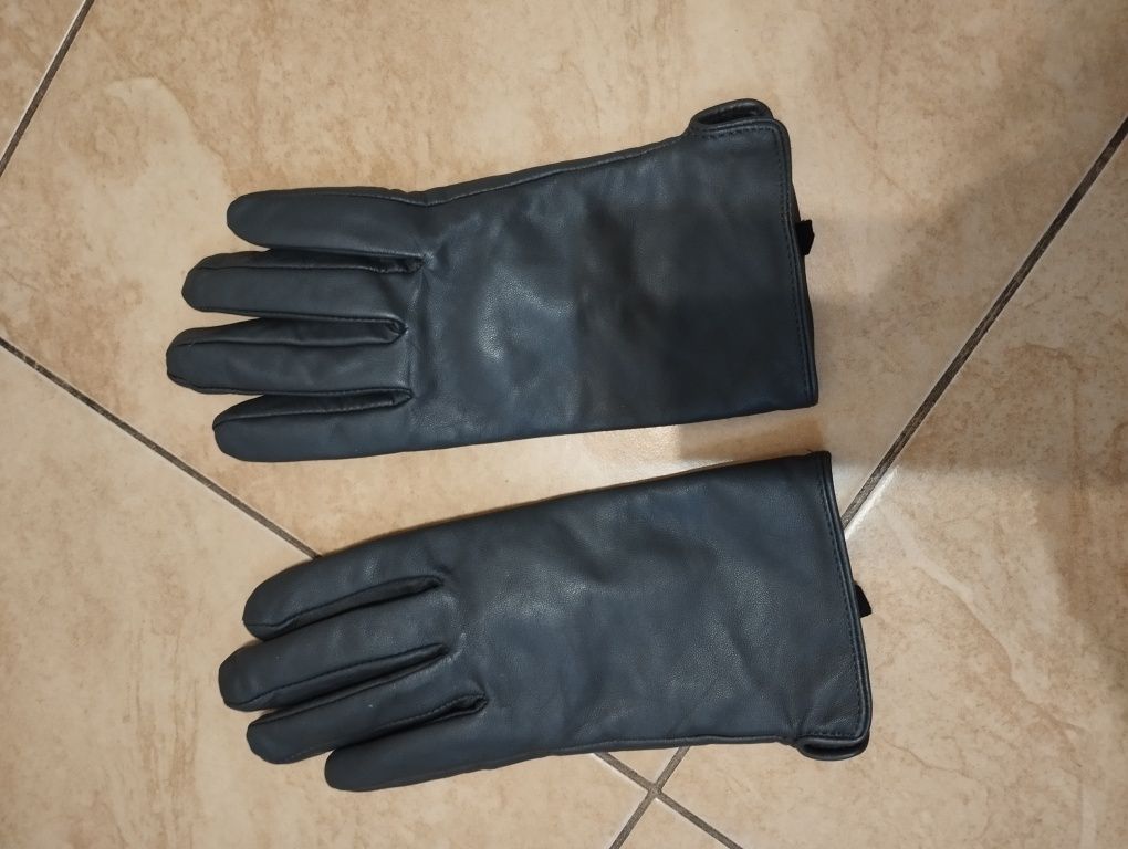 Rękawiczki skórzane ocieplane M