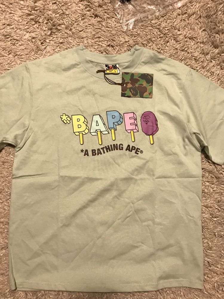 Топовая Футболка Бейп с большим лого | Bape A Bathing Ape Shark Camo