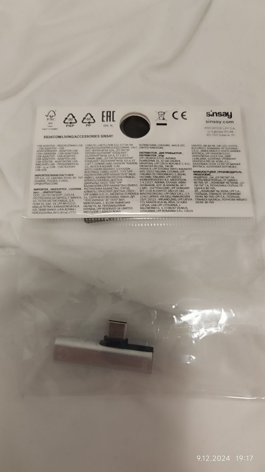 Adapter z usb C na słuchawki i micro usb