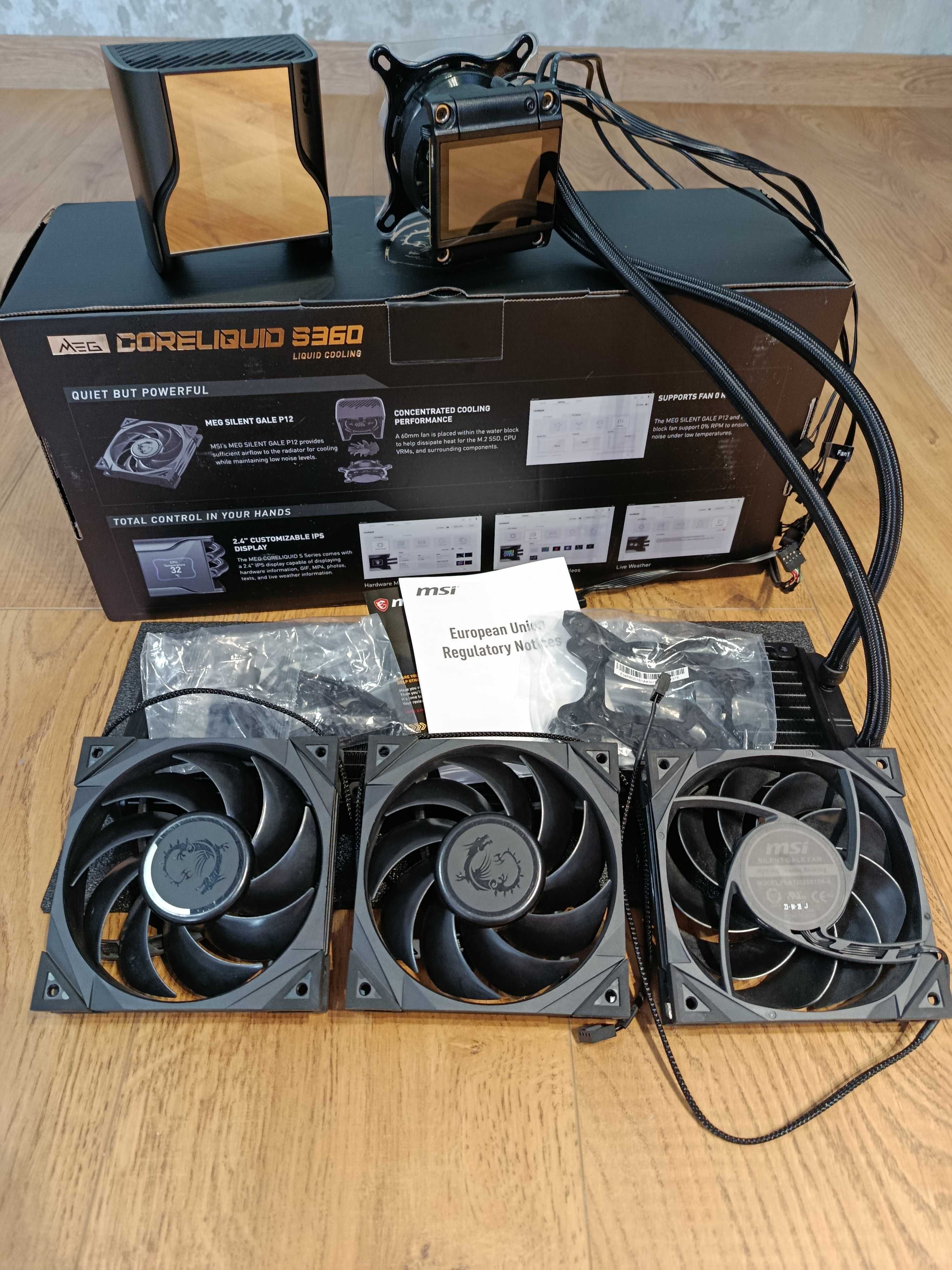 Chłodzenie wodne MSI MEG Core Liquid S360 / 3x120mm / Ekran LCD
