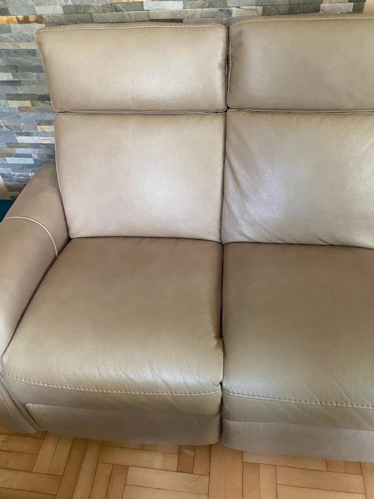 Zestaw wypoczynkowy CHEERS kanapa + 2 fotele, funkcja relax, beżowy