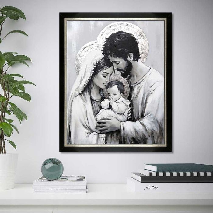 obraz malowany ŚWIĘTA RODZINA JEZUS prezent dla młodej pary ślub