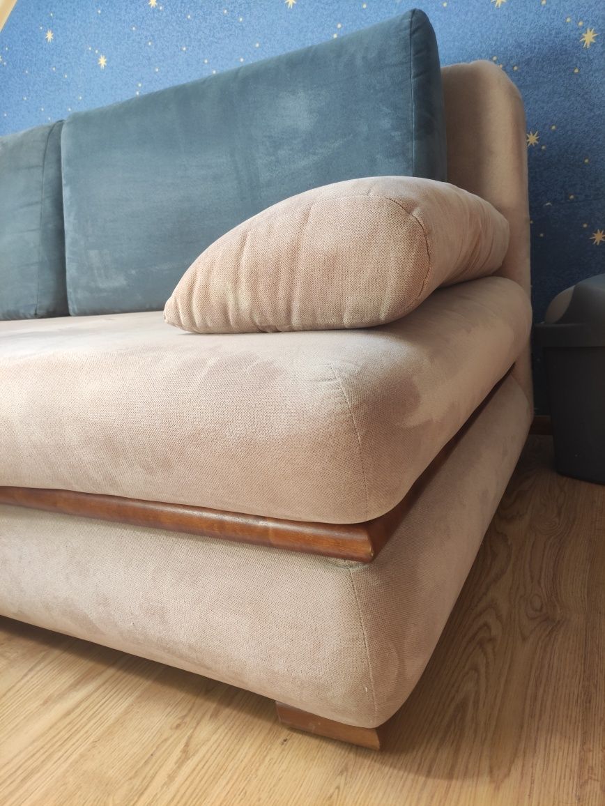 Kanapa / sofa składana z poduszkami, do pokoju salonu z funkcją spania