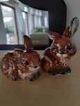 GOEBEL, figurki porcelanowe, 2 duże zające