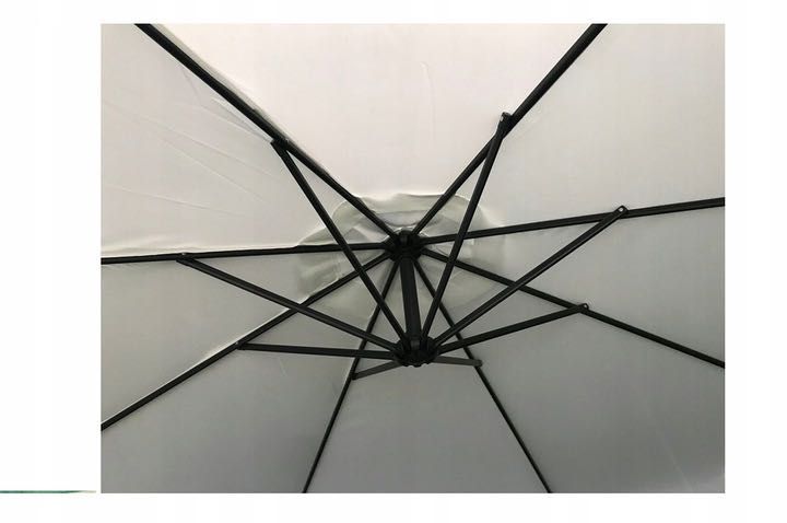 PARASOL OGRODOWY DUŻY Składany z Wysięgnikiem z FALBANĄ 350cm Mocny