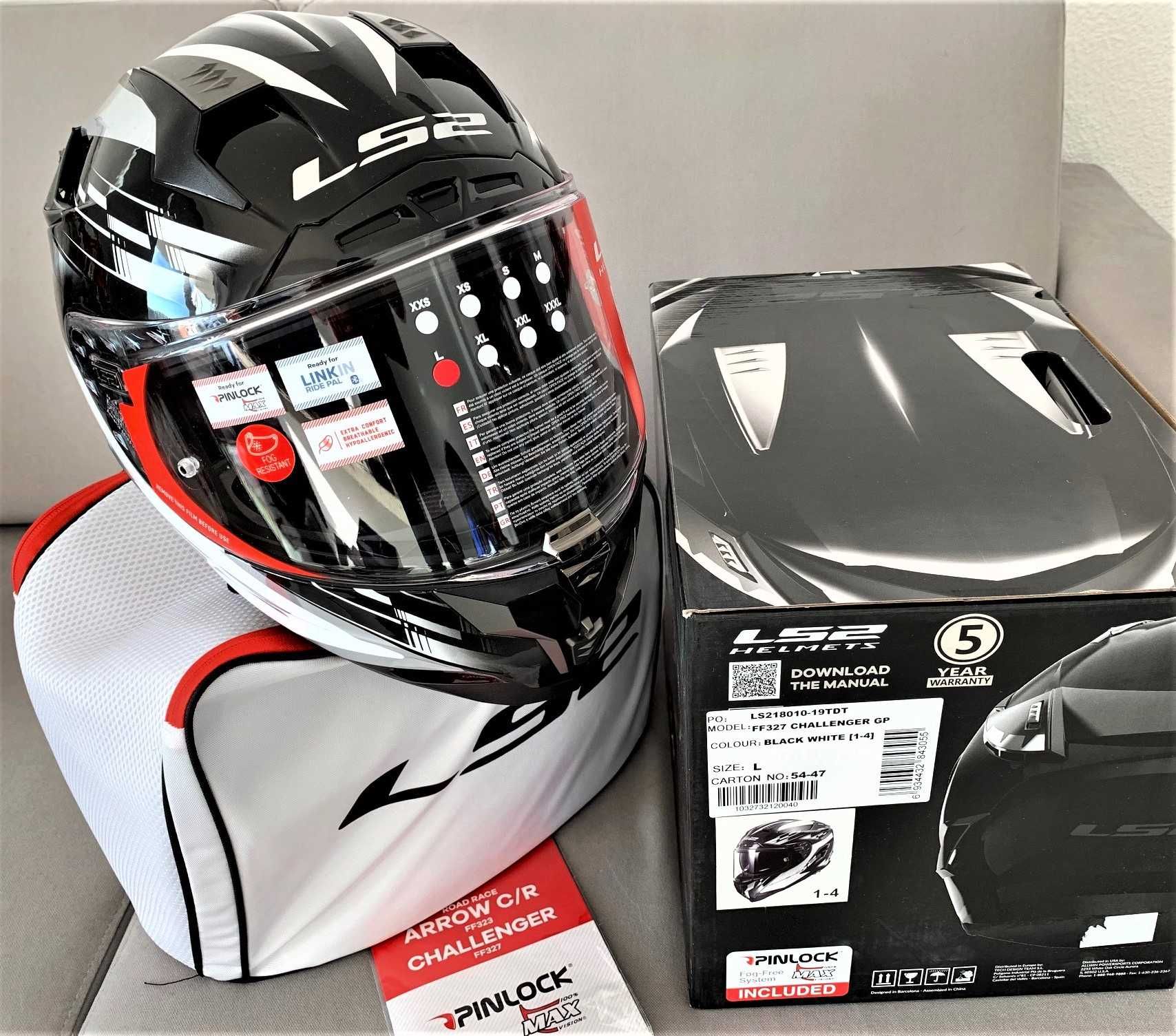 Capacete NOVO LS2 FF327 Challenger GP Carbono/Kevl.EXTRAS.Tamanho S