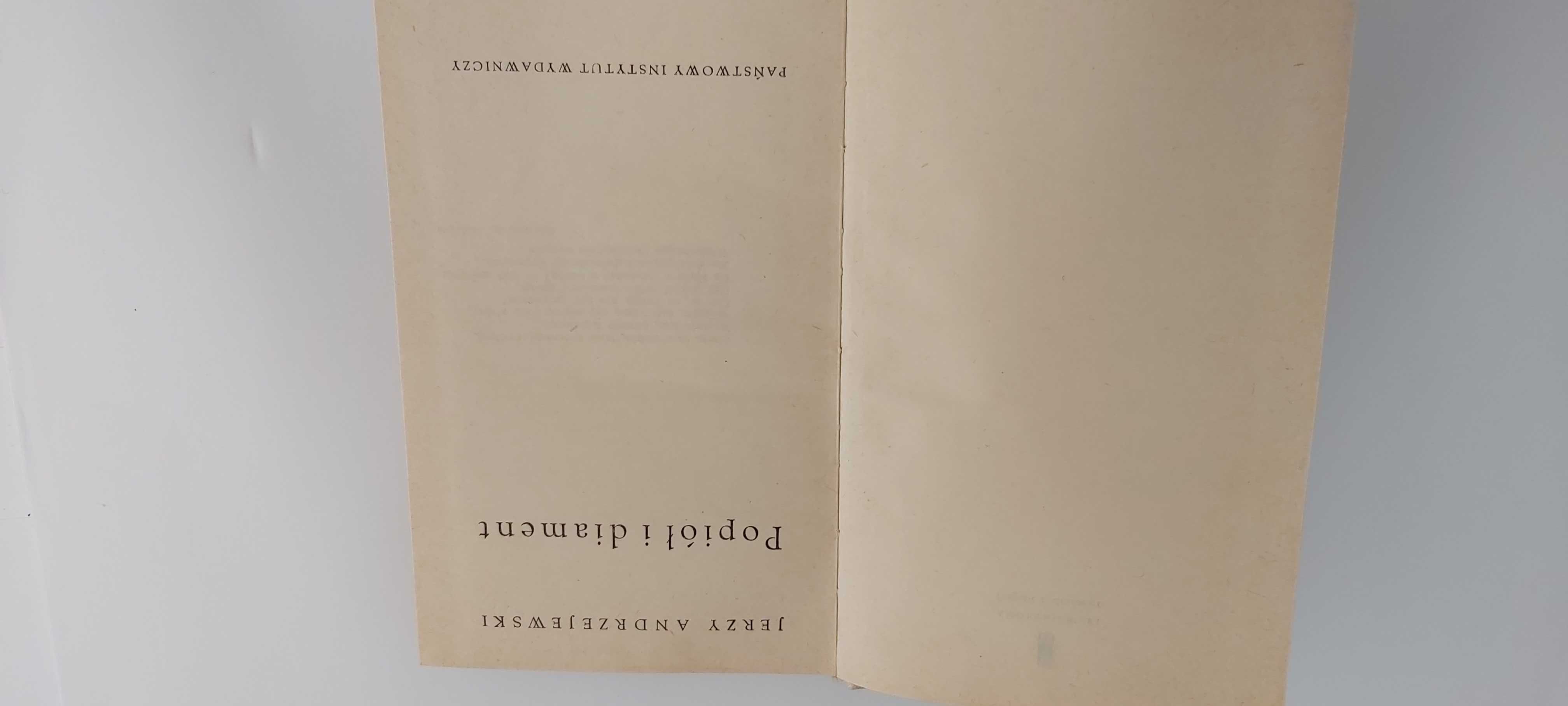 Książka Popiół i Diament Jerzy Andrzejewski - 1967 rok