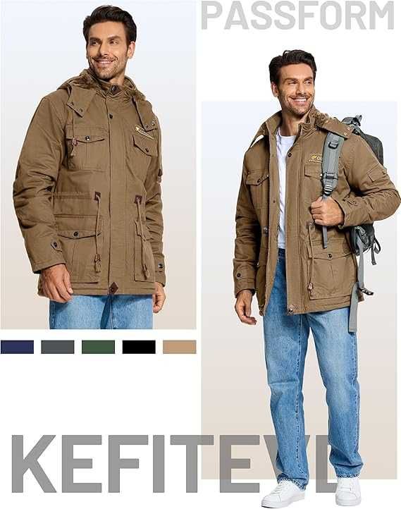 Męska kurtka / parka / soft shell /zimowa /R-3XL / KEFITEVD !A997!