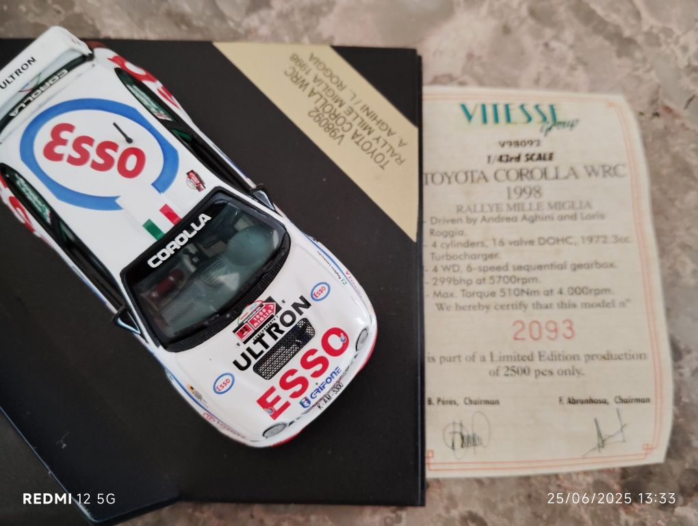 Toyota Corolla wrc vitesse edição limitada 35€
