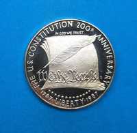 USA 1 dolar 1987, 200 rocznica Konstytucji, CERTYFIKAT, srebro 0,900