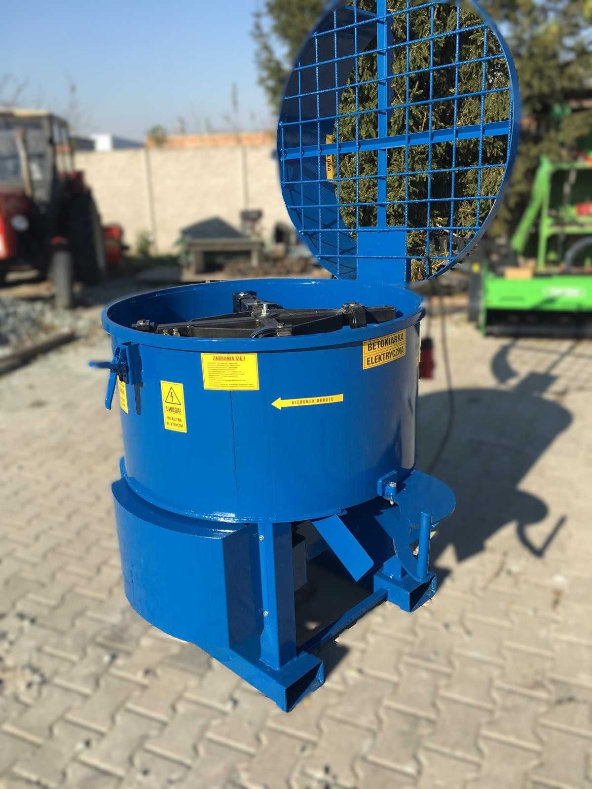 Elektryczna betoniarka planetarna 400L osłony zgarniacz transport