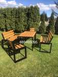 Nowoczesne meble ogrodowe z profila metalowe loft drewno