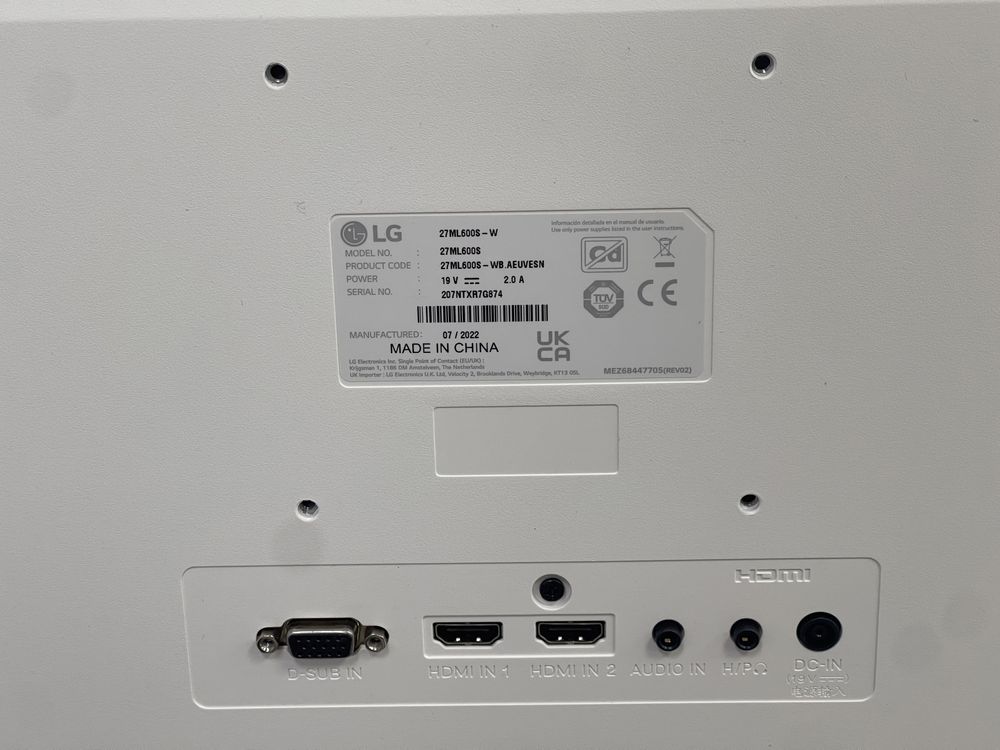 Monitor LG IPS 27” 27ML600S-W