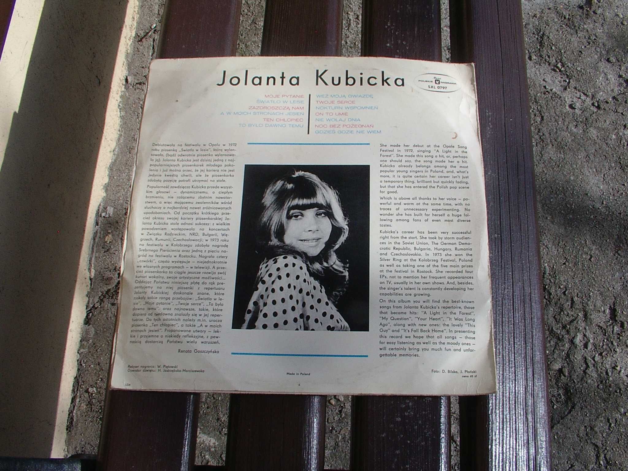 Płyta winylowa Jolanta Kubicka