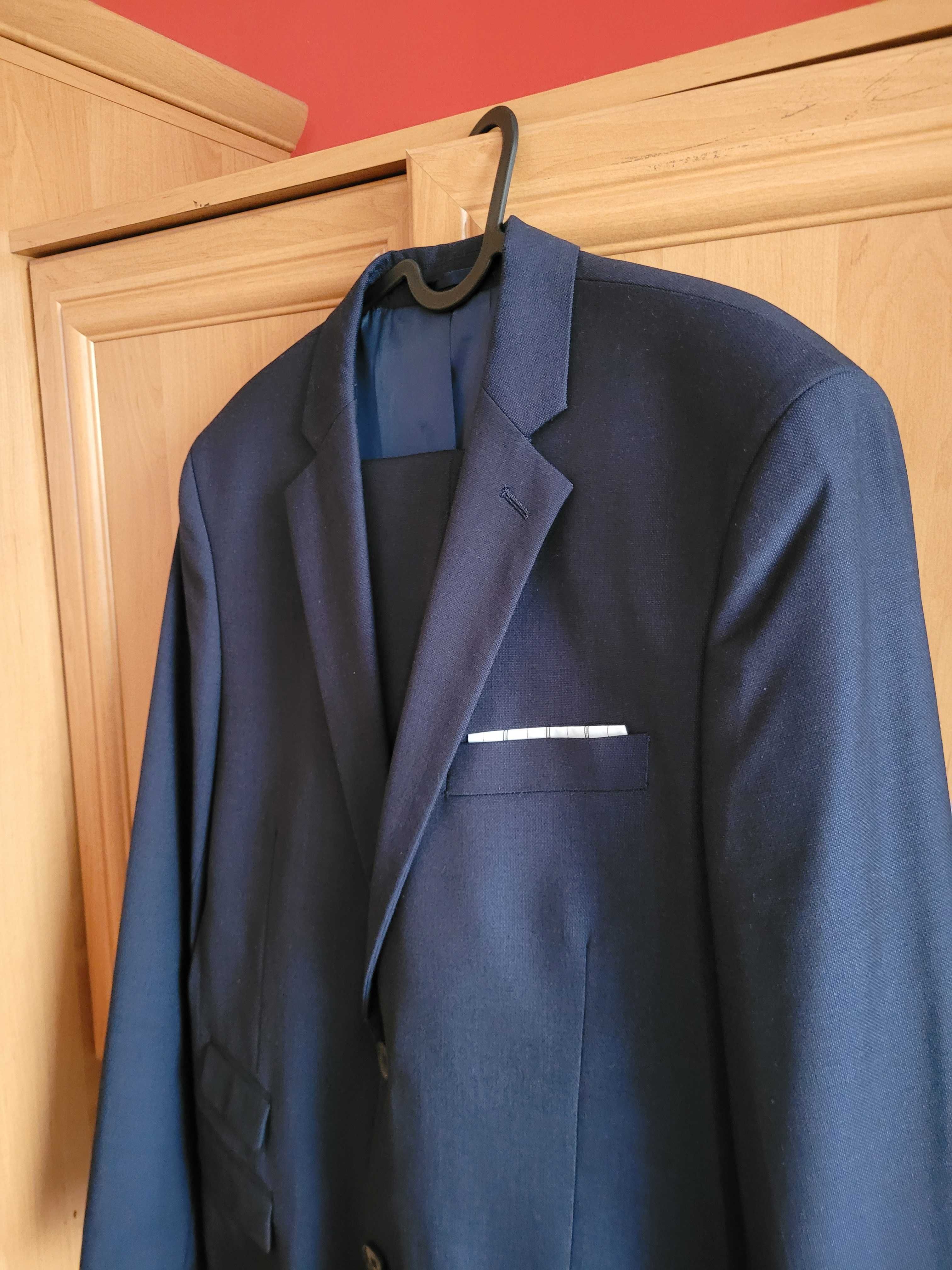 Garnitur ciemny granatowy Reserved rozm. 50 Slim Fit jak nowy