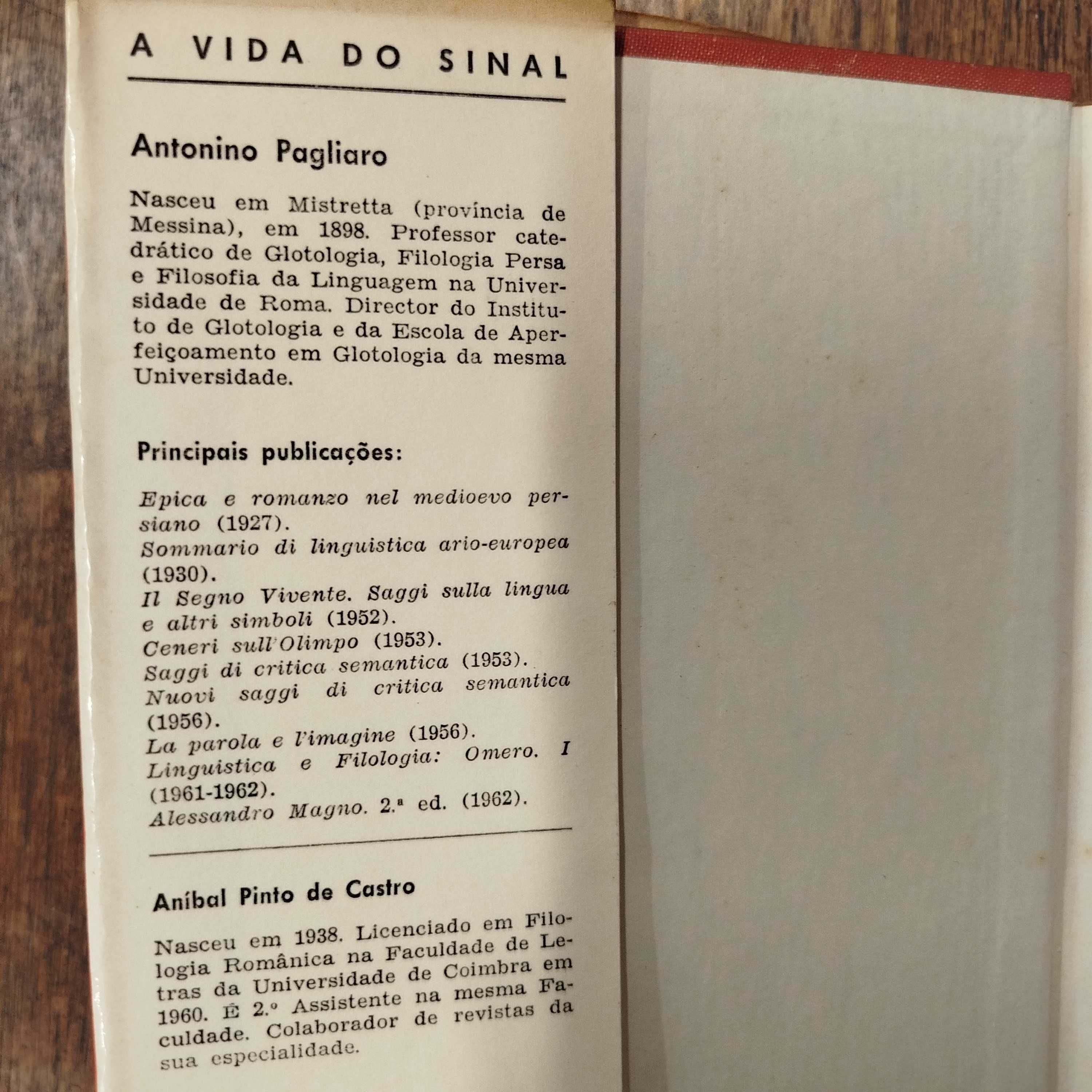 A Vida do Sinal ensaios sobre a língua - Antonino Pagliaro
