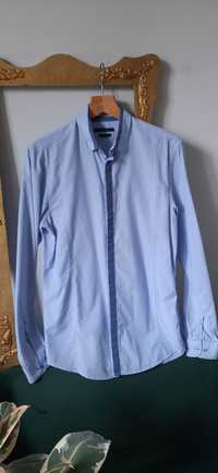 Reserved koszula męska błękitna slim fit 41 z bawełny