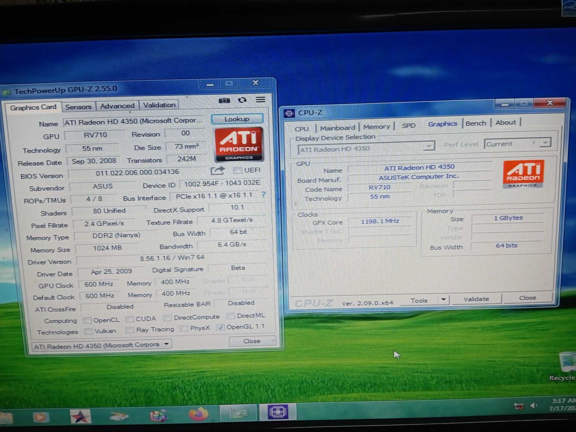 Placa gráfica ASUS ATI Radeon HD4350