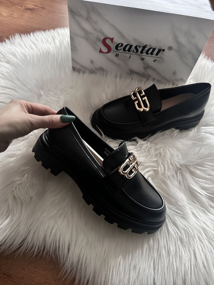 Mokasyny czarne 36-41 seastar nowe