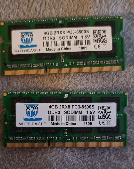 Pamięć RAM.  DDR 3 .  8 Gb. ( 2x4 gb)