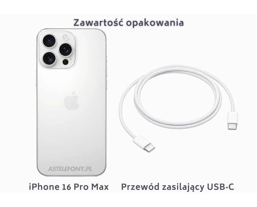 NOWY Phone 16 Pro Max 256GB Tytan Biały 5000zł Żelazna 89
