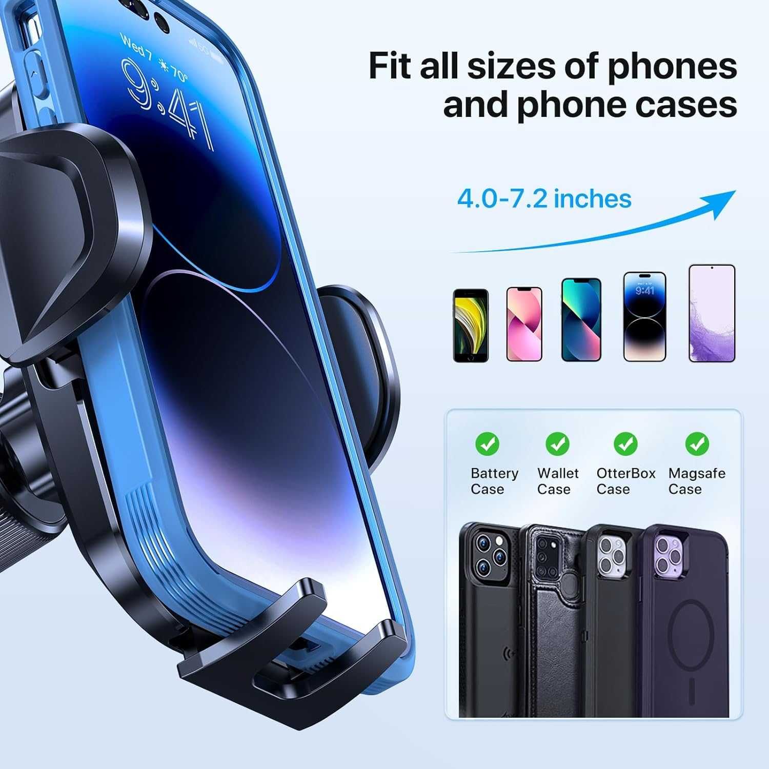 Miracase wysuwany uchwyt samochodowy 4-7,2 " iPhone Samsung Oppo