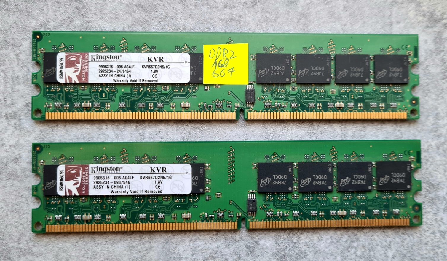 Pamięć RAM Kingston 2x1GB DDR2-667 KVR667D2N5/1G